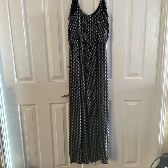 Navy and white wide leg jumpsuit size large - Picture 5 of 5